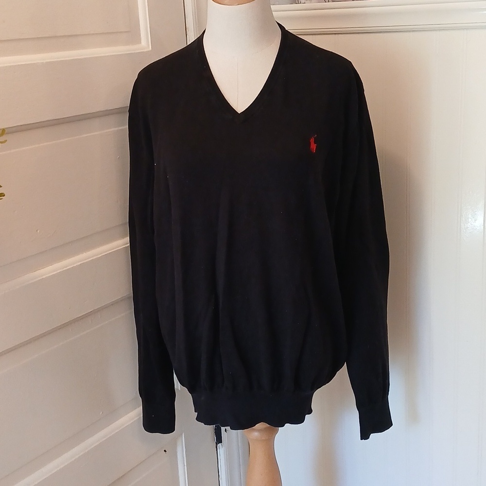 Ralph Lauren Polo Black Pima Cotton Sweater